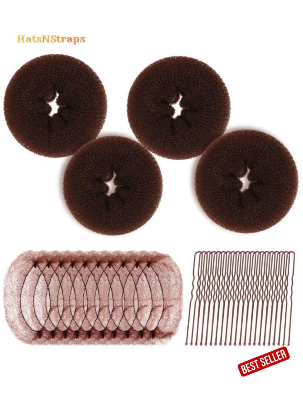 Hair Bun Maker Kit Donut Shapers Invisible Nets Bobby Pins Crown Shaper Set